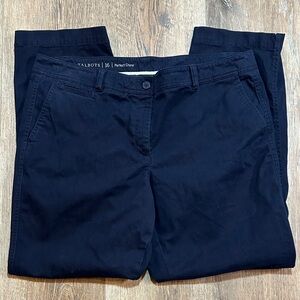 Talbots Navy Perfect Chino Womens Trousers size 16